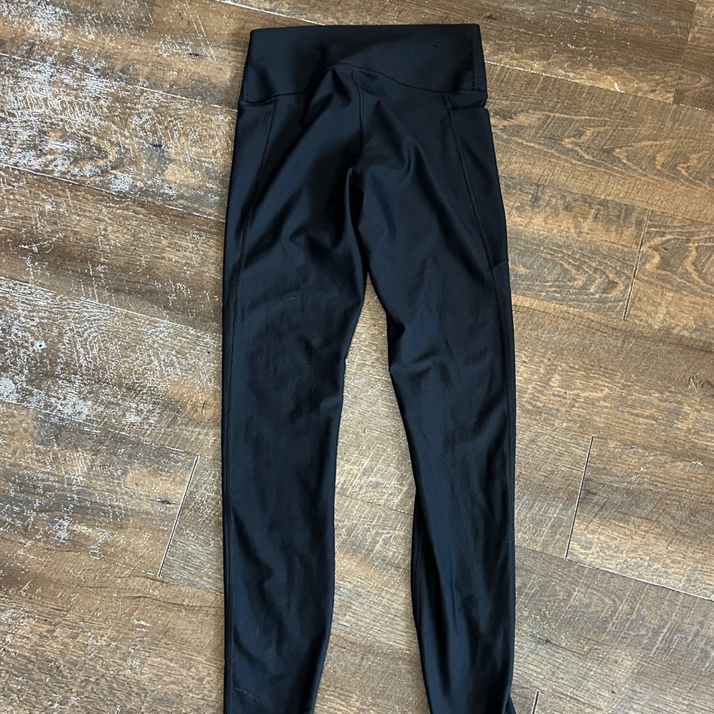 Under Armour Heat Gear Jet‎ Black High-Waist Leggings Size Medium Pocket - Picture 4 of 6